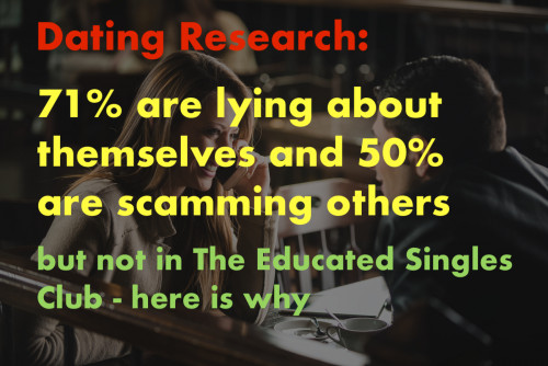 Dating Research: 71% are lying about themselves, but not in The Educated Singles Club - here is why